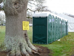 toilets and sign