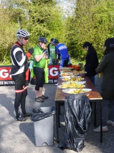 eating at the first food stop