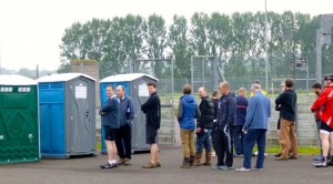 HQ toilet queue