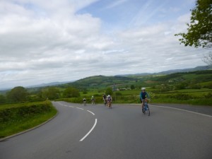 views and riders behind