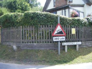 Blissford Hill sign